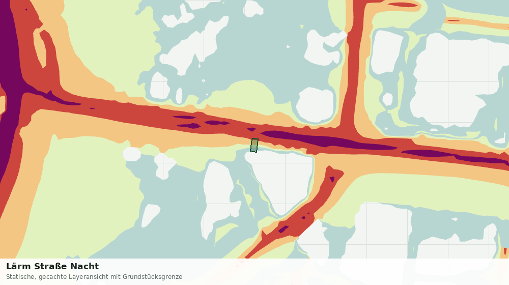 Statische Kartenansicht: Lärm Straße Nacht