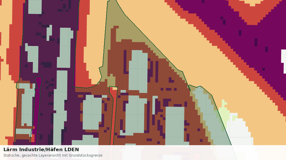 Statische Kartenansicht: Lärm Industrie/Häfen LDEN