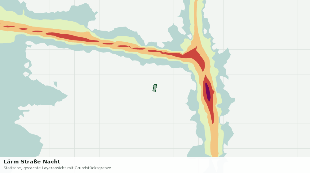 Statische Kartenansicht: Lärm Straße Nacht