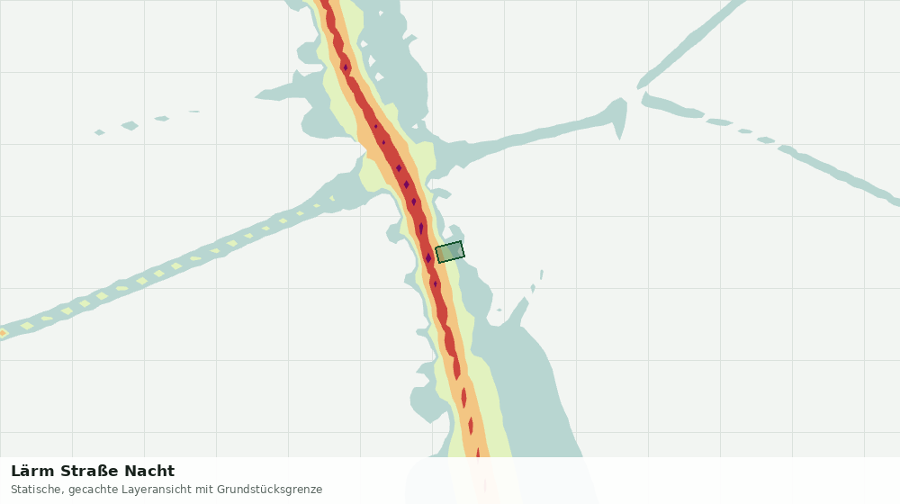 Statische Kartenansicht: Lärm Straße Nacht