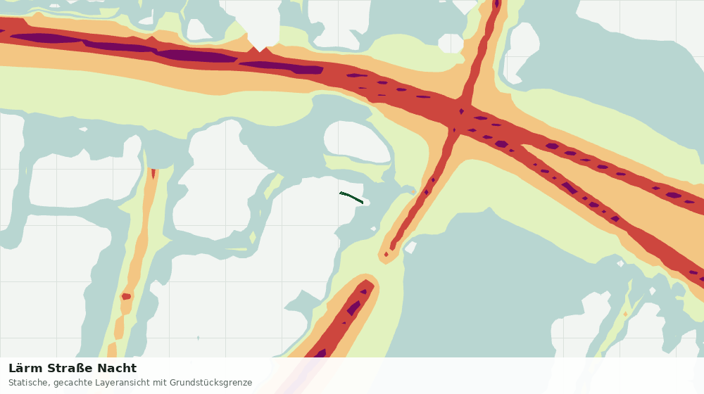 Statische Kartenansicht: Lärm Straße Nacht