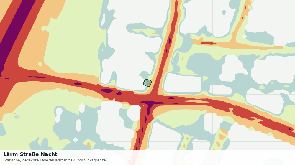 Statische Kartenansicht: Lärm Straße Nacht