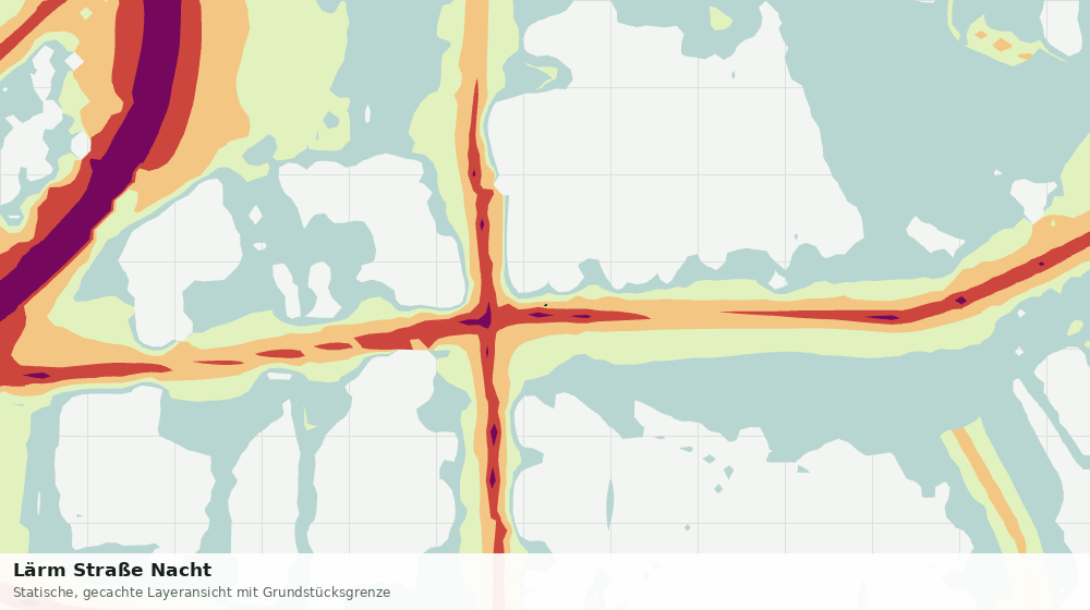 Statische Kartenansicht: Lärm Straße Nacht