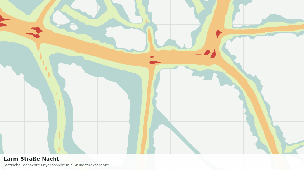 Statische Kartenansicht: Lärm Straße Nacht