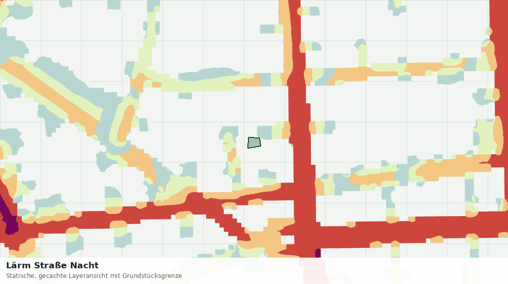Statische Kartenansicht: Lärm Straße Nacht