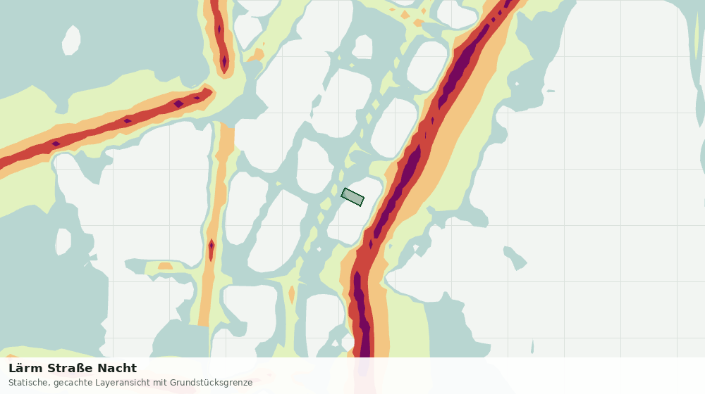Statische Kartenansicht: Lärm Straße Nacht