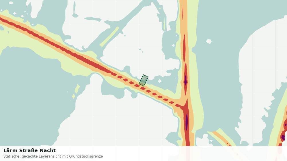 Statische Kartenansicht: Lärm Straße Nacht
