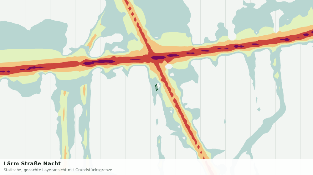 Statische Kartenansicht: Lärm Straße Nacht