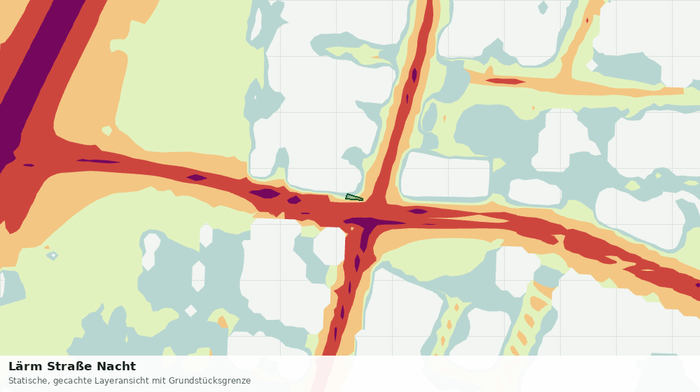 Statische Kartenansicht: Lärm Straße Nacht
