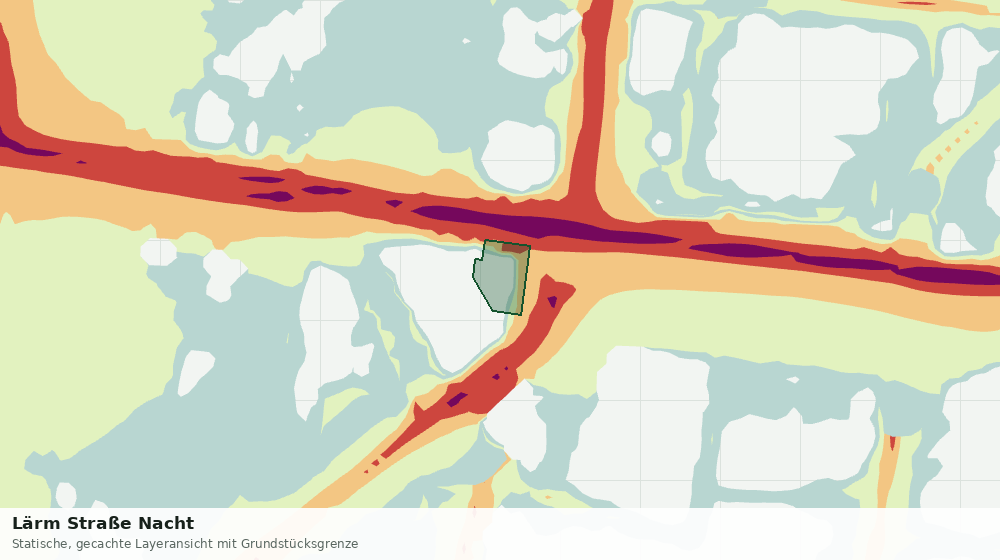Statische Kartenansicht: Lärm Straße Nacht