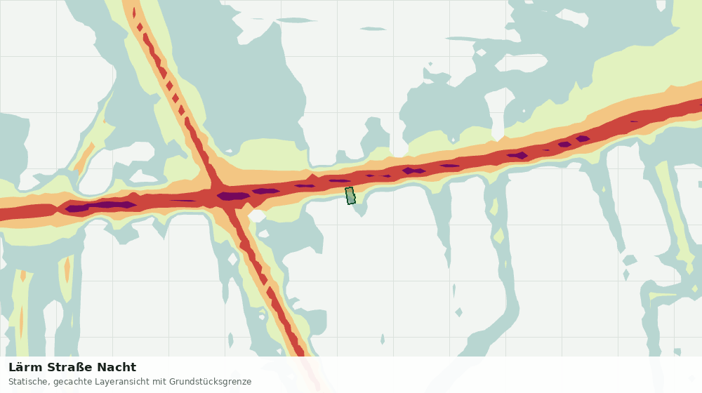 Statische Kartenansicht: Lärm Straße Nacht
