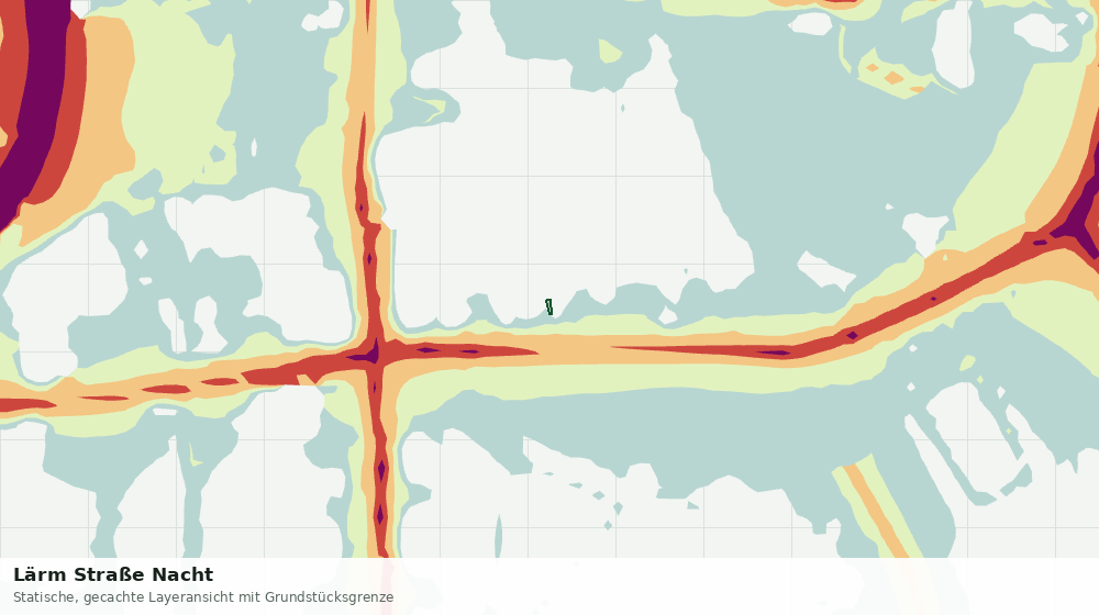 Statische Kartenansicht: Lärm Straße Nacht