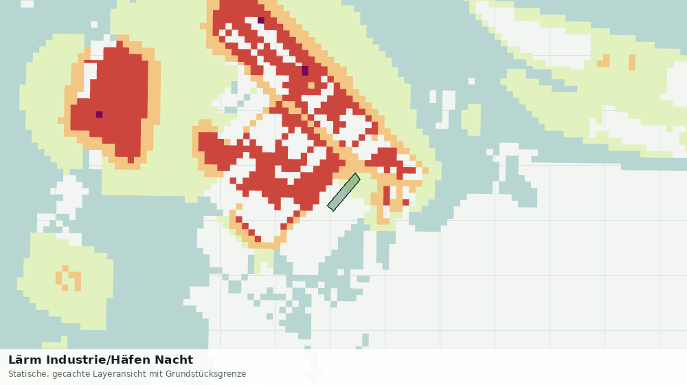 Statische Kartenansicht: Lärm Industrie/Häfen Nacht