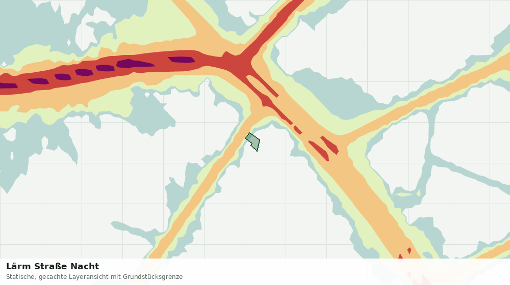 Statische Kartenansicht: Lärm Straße Nacht