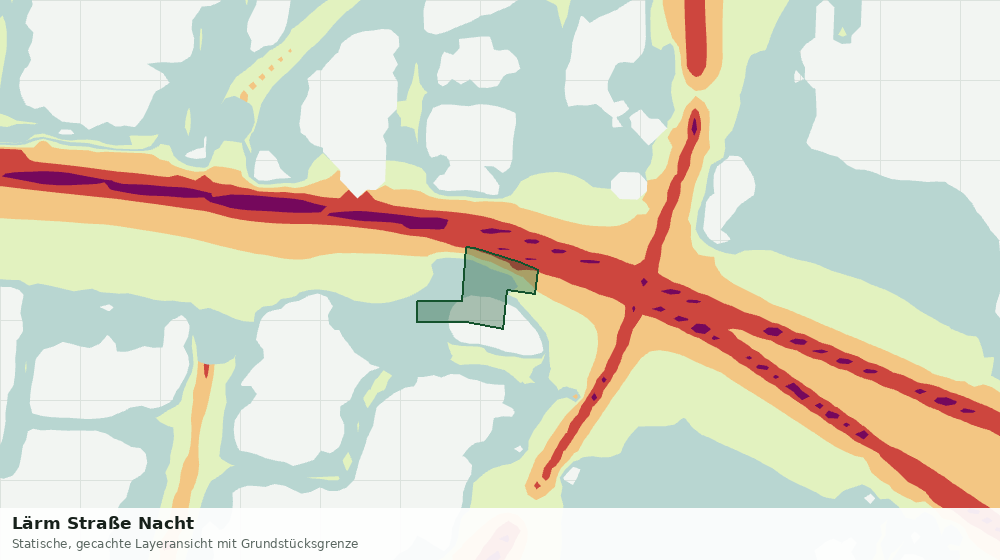 Statische Kartenansicht: Lärm Straße Nacht