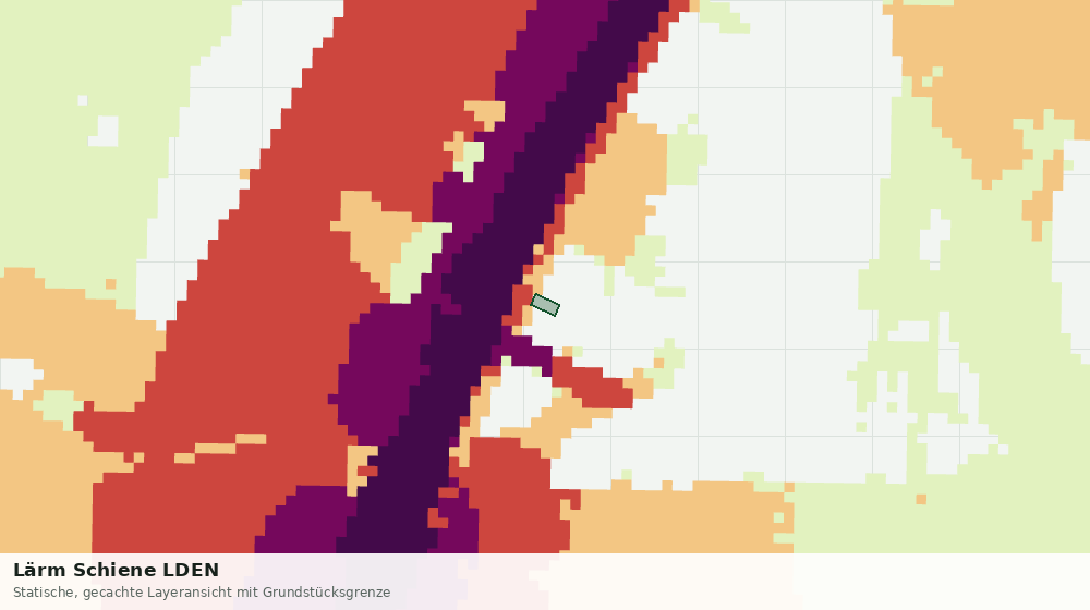 Statische Kartenansicht: Lärm Schiene LDEN