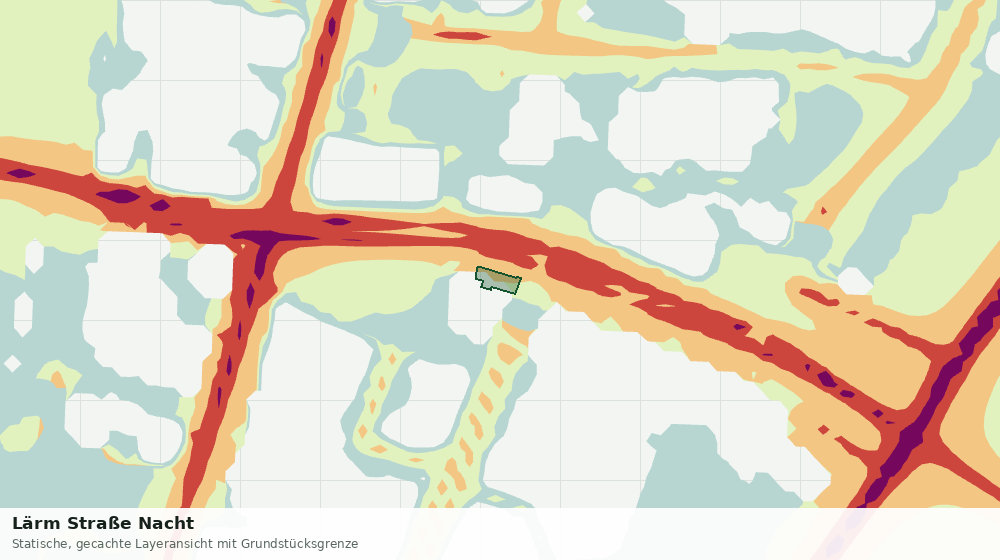 Statische Kartenansicht: Lärm Straße Nacht