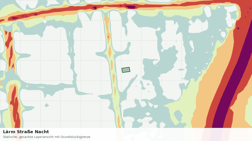 Statische Kartenansicht: Lärm Straße Nacht