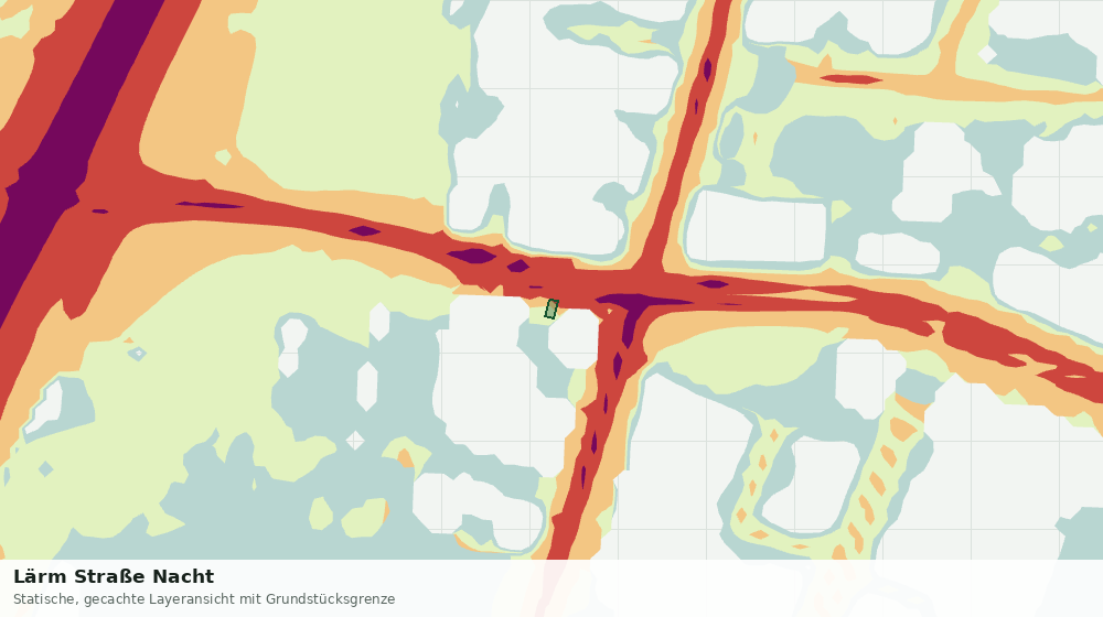 Statische Kartenansicht: Lärm Straße Nacht