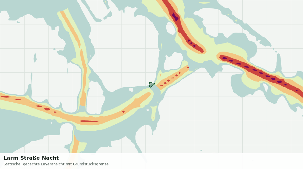 Statische Kartenansicht: Lärm Straße Nacht