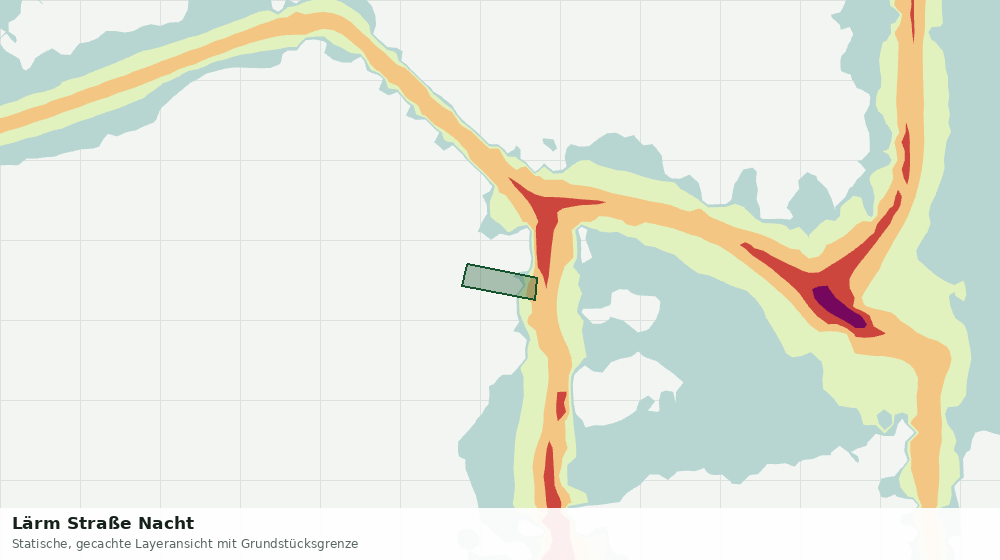 Statische Kartenansicht: Lärm Straße Nacht