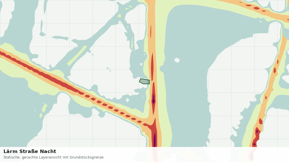 Statische Kartenansicht: Lärm Straße Nacht