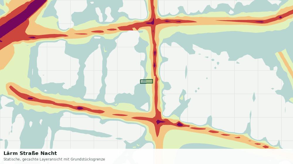 Statische Kartenansicht: Lärm Straße Nacht