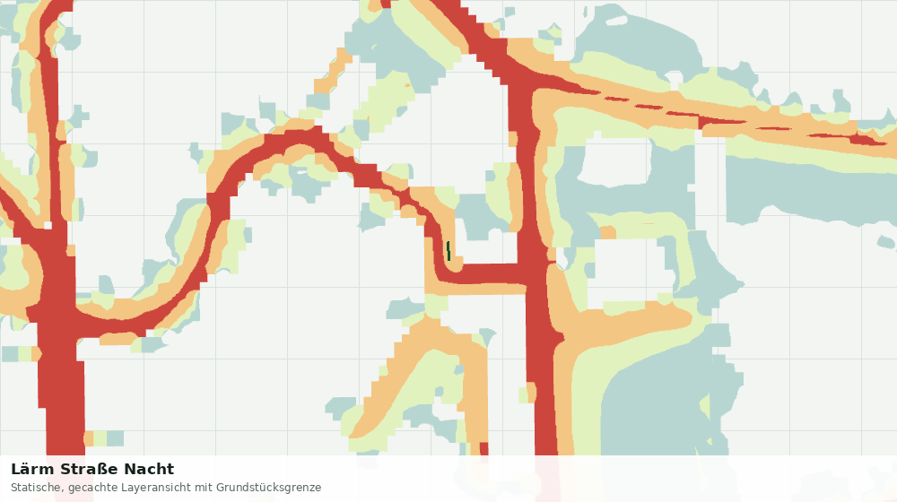 Statische Kartenansicht: Lärm Straße Nacht