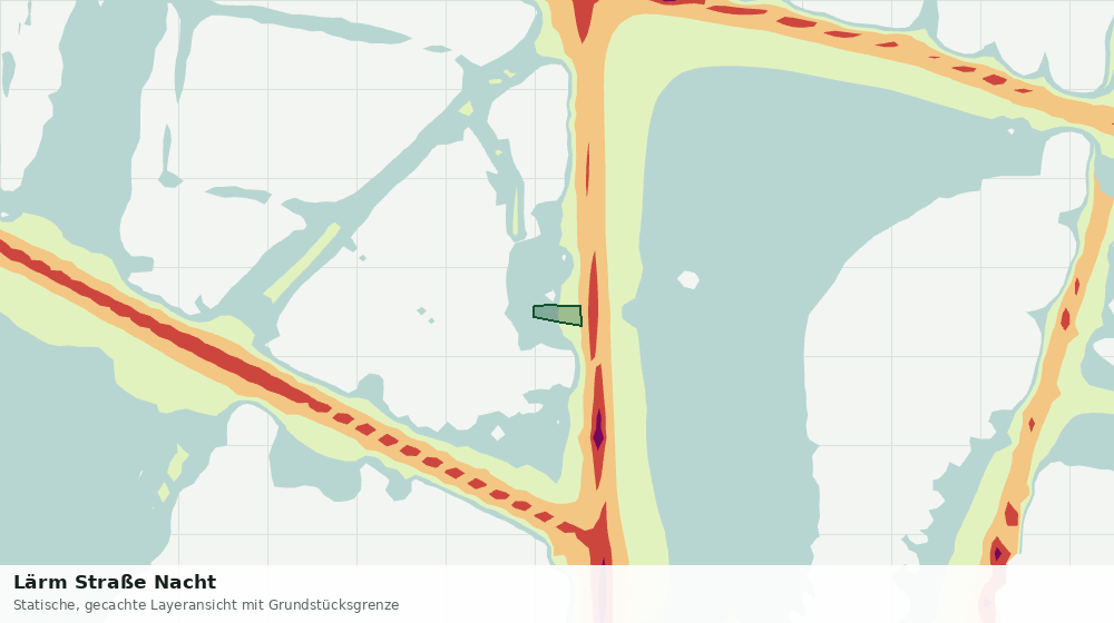 Statische Kartenansicht: Lärm Straße Nacht