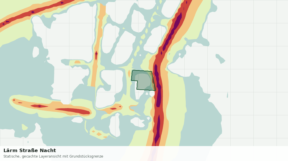 Statische Kartenansicht: Lärm Straße Nacht
