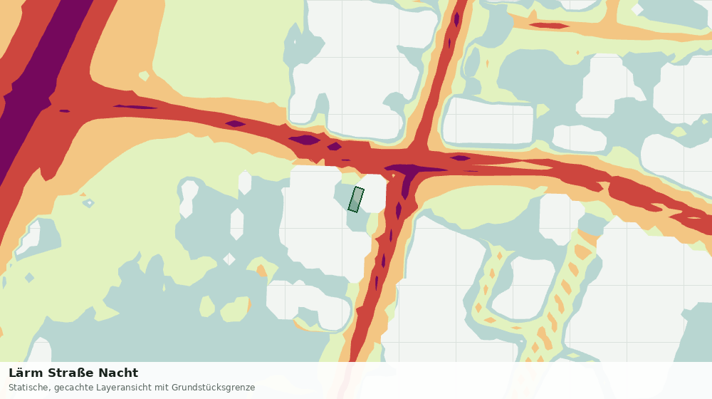 Statische Kartenansicht: Lärm Straße Nacht