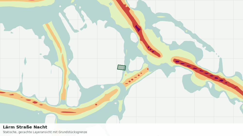 Statische Kartenansicht: Lärm Straße Nacht