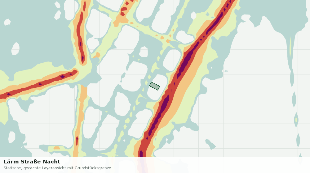 Statische Kartenansicht: Lärm Straße Nacht