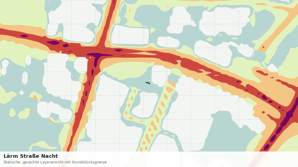 Statische Kartenansicht: Lärm Straße Nacht