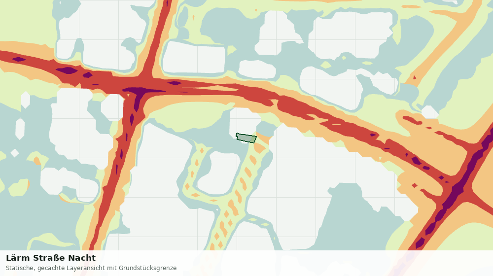Statische Kartenansicht: Lärm Straße Nacht