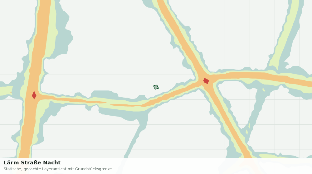 Statische Kartenansicht: Lärm Straße Nacht