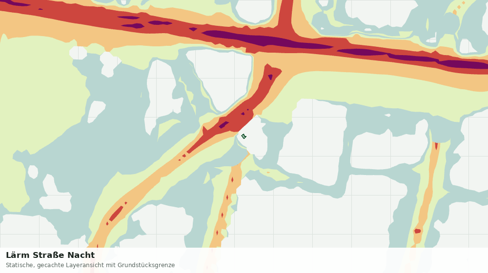 Statische Kartenansicht: Lärm Straße Nacht