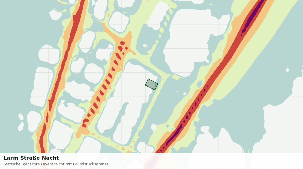 Statische Kartenansicht: Lärm Straße Nacht