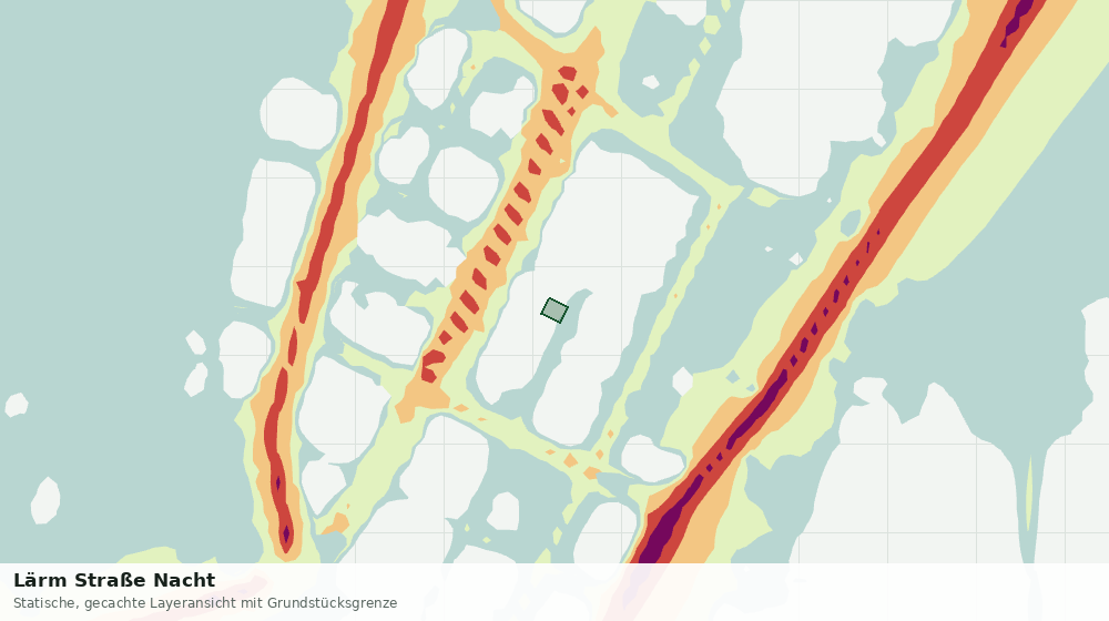 Statische Kartenansicht: Lärm Straße Nacht