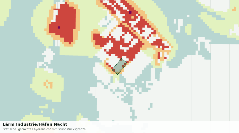 Statische Kartenansicht: Lärm Industrie/Häfen Nacht