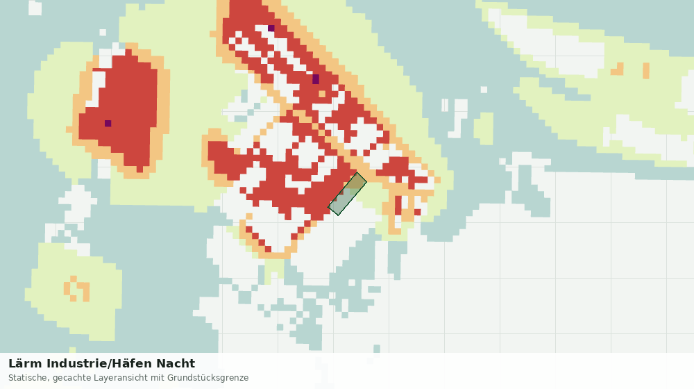 Statische Kartenansicht: Lärm Industrie/Häfen Nacht