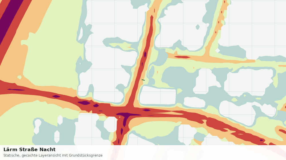 Statische Kartenansicht: Lärm Straße Nacht