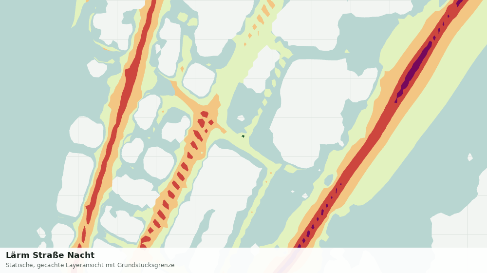 Statische Kartenansicht: Lärm Straße Nacht