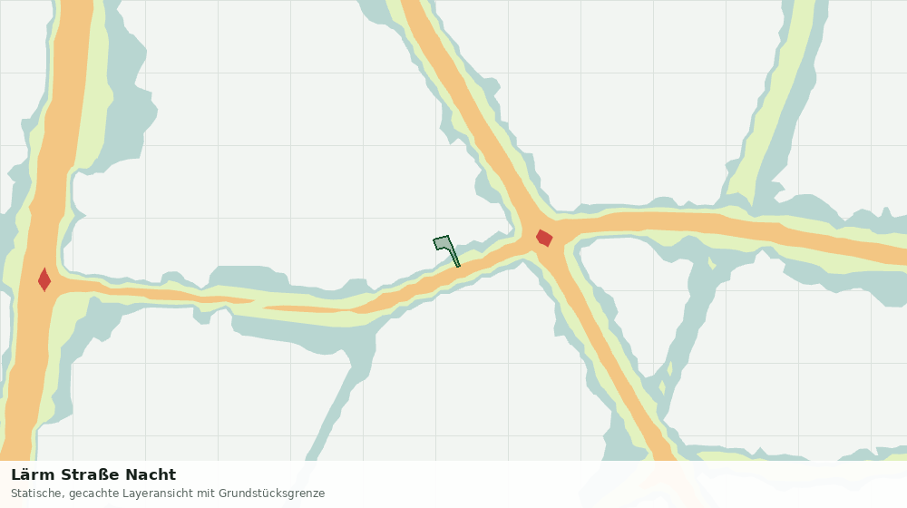 Statische Kartenansicht: Lärm Straße Nacht