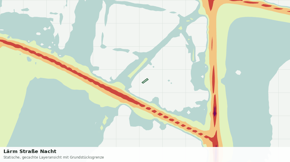 Statische Kartenansicht: Lärm Straße Nacht