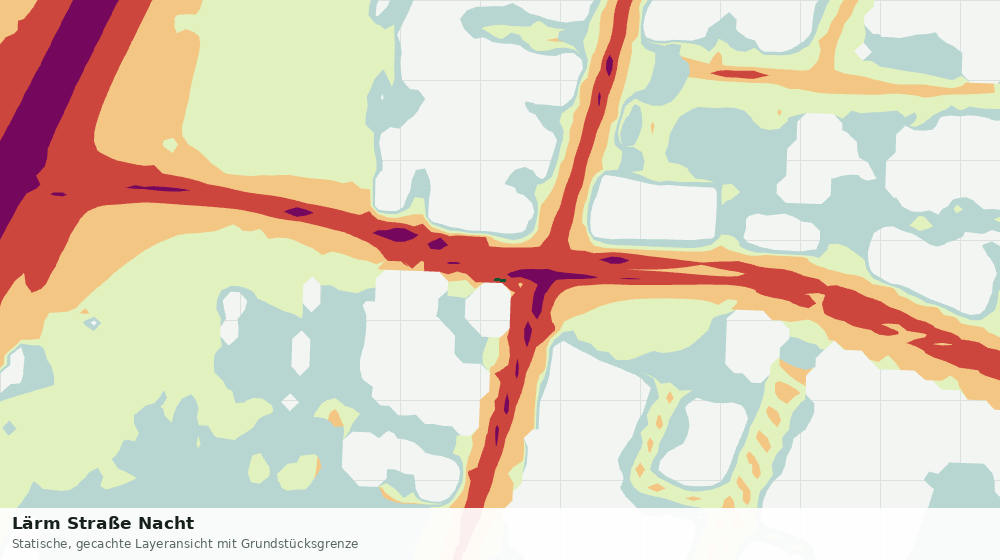Statische Kartenansicht: Lärm Straße Nacht