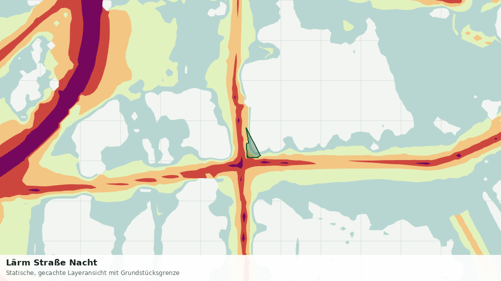 Statische Kartenansicht: Lärm Straße Nacht