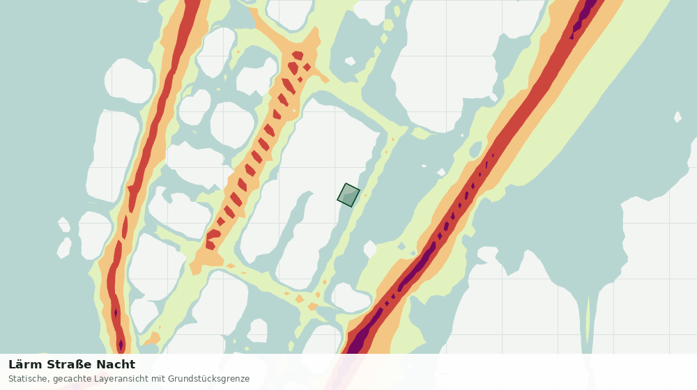 Statische Kartenansicht: Lärm Straße Nacht