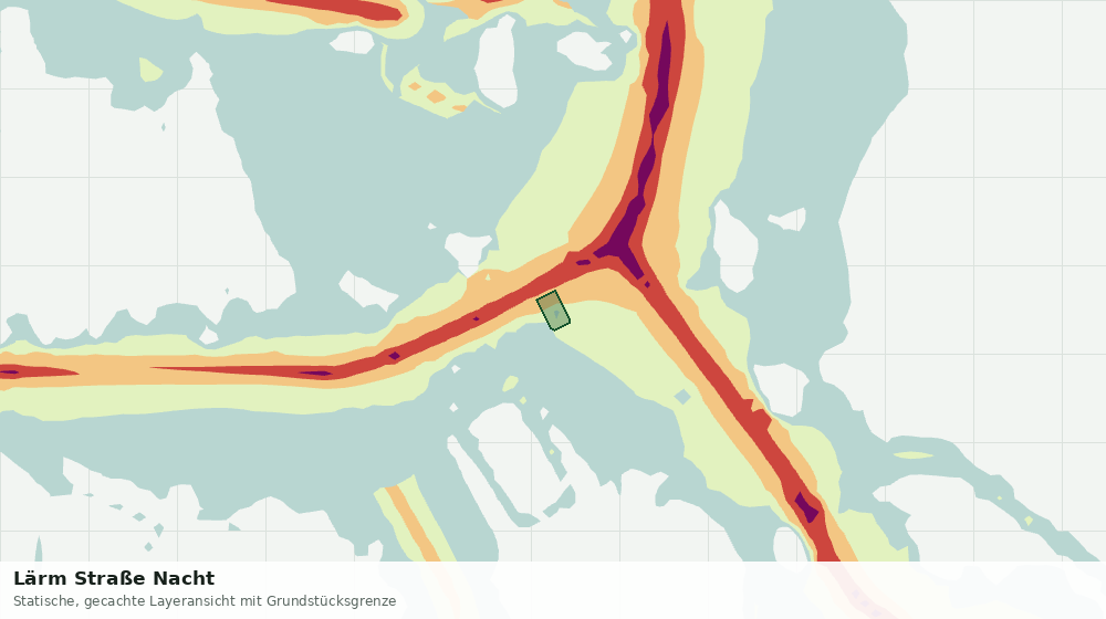 Statische Kartenansicht: Lärm Straße Nacht