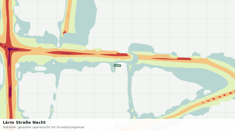 Statische Kartenansicht: Lärm Straße Nacht